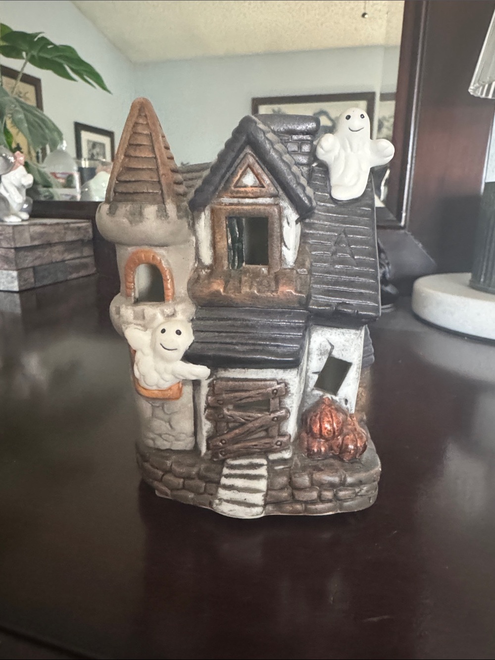 Halloween Haunted House Ceramic Tealight Holder